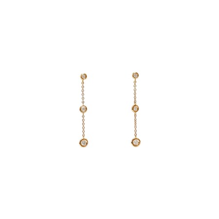 Boucles d'oreilles Isabelle Barrier en or rose et diamants naturels